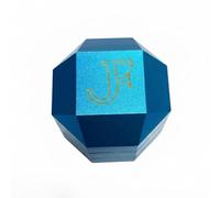Harilla Chocolate Storage Case Octagonal Box Container Organizer Holder with Faceted Panels and Angled Edges in PET and Aluminum Suitable for Sharing Treats Gifting showcases, Blue, L
