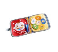 Harilla Cloth Book with 3D Textile Elements Washable Early Learning Cloth Book Interactive Little Toy, Travel,
