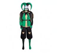 Harilla Clown Performance Costume Fool Role Play Outfit Harlequin Suit Polyester Blend Material with Distinctive Styling Suitable for Stage Performance Cosplay Event Halloween Party, Green, XXXL