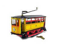 Harilla Collector's Vehicle, Vintage Car Tram Model, Retro Tin Train, Collector's Object, Mechanical Winding with Crank, Tin Plate Metal, Nostalgic Eye-catching for, Yellow
