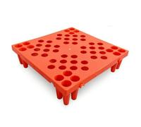 Harilla Composite Damp Proofing B Pallet Skid Board HDPE Interlocking Pallet Ventilated Drain 100 mm suitable for bulk storage pallet pooling floor separation staging lanes, Red, 40x40x10cm