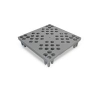 Harilla Composite Damp Proofing B Pallet Skid Board HDPE Interlocking Pallet Ventilated Drain 100 mm suitable for bulk storage pallet pooling floor separation staging lanes, Grey, 40x40x10cm