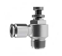 Harilla Control Valve Featuring Adjustable Pneumatic Throttle Connector Stainless Steel Structure Nitrile Rubber O-Seal Secure, SL12-03, Outer Tube Diameter 12mm, Thread 3/8 3 Points