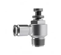 Harilla Control Valve Featuring Adjustable Pneumatic Throttle Connector Stainless Steel Structure Nitrile Rubber O-Seal Secure, SL10-03, Outer Tube Diameter 10mm, Thread 3/8 3 Points