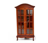 Harilla Corner Display Cabinet Miniature Cabinet Dollhouse Bookcase Display Case Curio Shelf With Compact Size Clear Panels Timeless Look suitable for dollhouse living room study bedroom 17cm