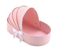 Harilla Cradle Flower Box Baby Flower Basket Baby Shower Box Wedding Celebration Contatiner Flower Arrangement Presents Wrapping Bag Mother's Day Gift Box for Mom Her, Pink