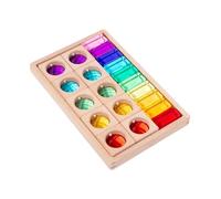 Harilla Cube Blocks Set Cubes Stacking Toy Wooden Hand Eye Coordination Rainbow Acrylic Cubes Building Blocks Set for Kids for Kids