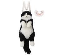 Harilla Cute Cat Plush Backpack Purse Daypack Lovey Plush Bag for Child Pet Lovers Women, with Pink Scarf