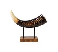 Harilla Decorative Sculpture Resin Ornament Desktop Statue Decor With Wood Style Base Rustic Prong Curved Figure Textured Touch suitable, 28 8.5 24cm, style to 2