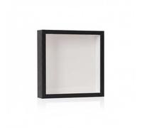 Harilla Display Photo Frame Shadow Custom Ticket Display Cabinet Memory Container with Top Entry Artificial Board Suitable for Study Desk Personal Space, Black, 29x29cm