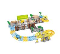 Harilla DIY Powered Train Track Set Construction Children's Toy-Friendly Electric Train Set with Interlocking Track for Families