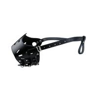 Harilla Dog Muzzle Pet Muzzle Sturdy PU Leather Breathable Comfortable Dog Mouth Cover for Grooming Prevent Biting Chewing Training, L Black