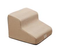 Harilla Dog Stair 2 Steps Dog Ladder Portable Non Slip Removable Washable Cover Pet Stairs for Older Dogs Pet Ramp for High Bed Car, Khaki