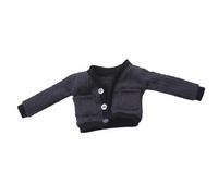 Harilla Doll Cardigan Knit Sweater Jacket Coat With Button Front And Ribbed Trim Soft Cloth Material Gender Neutral For Ball Jointed Dolls Suitable for, Dark Gray, 60CM
