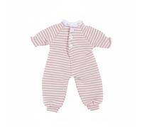Harilla Doll Pajama Suit OB11 Romper Clothes Outfit With Front Button Style and Lace Trim Cloth Material suitable for hobby crafting sewing customization doll , Asi2 Asi3 , Pink Stripes