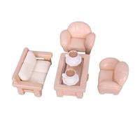 Harilla Dollhouse Furniture Set,Miniature Sofa Tea Table Toys,DIY,Life Scene Props Pretend Play Toy Hobby Crafts for Toddlers 3+ Boys, 6PC