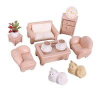 Harilla Dollhouse Furniture Set,Miniature Sofa Tea Table Toys,DIY,Life Scene Props Pretend Play Toy Hobby Crafts for Toddlers 3+ Boys, 12PC