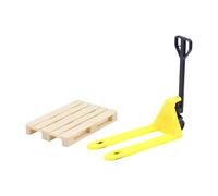 Harilla Dollhouse Miniature Forklift and Pallet 1/12 Accessories Moving Tool Crafts Vehicle Model Construction Tools for Landscape