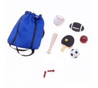 Harilla Dollhouse Miniature Sports Set Sports Toys Play Compact Doll House Accessories for School Party Favor Playroom Kids Children
