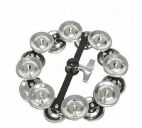 Harilla Double Layer Cymbal Cymbal Bell Drum Accessory Shaker Chime High Hat Add On Stainless Steel Clamp Mount Lively Presence suitable for practice stage, Double Layer Steel Sheet Hi-Hat Tambourine