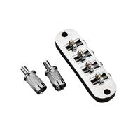 Harilla Electric Guitar Bridge Replacement Parts Metal,4 String,Professional,Roller Saddle Bridge Tailpiece for Electric Bass Guitar