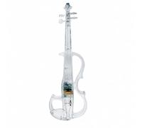 Harilla Electric Violin with Bow and Case Lightweight Illuminated Electric Violin with Open-Frame Body Portable for Themed Displays, Blue