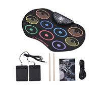 Harilla Electronic Drum Set Roll up Lightweight Compact Practice Drum Pad Machine 9 Pads for Beginners Boys and Girls Birthday Gift