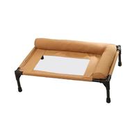 Harilla Elevated Pet Bed with Pillow Dog Cool Bed Indoor Outdoor Raised Dog Cot Dogs Cooling Mat Removable Cat Beds Dogs Sun Lounger for Pets Cats Puppy,Brown M,66cmx45cm