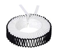 Harilla Elizabethan Clown Neck Ruffle, Neck, Decorative,Clown Cosplay Ruffled Detachable for Party Supplies Prop, White Black