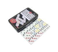Harilla es Blocks Double 6 Set Traditional Til With Bright Easy Read Dots Solid Melamine Pieces In Tin Educational Matching Skills Suitable for family game nights parties travel entertainment