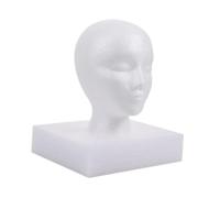 Harilla Female Foam Mannequin Head Wig Stand Wig Display Holder Easy to Carry Hairpiece Stand for Display Hair Hats and Hairpieces, 52x28x11cm
