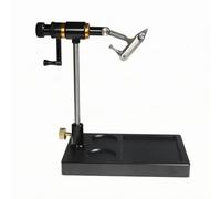 Harilla Fishing Hook Vise Rotary Fly Tying Vise Clamp Holder Tool with Weighted Base and Adjustable Arm for Smooth Rotation and Firm Setup On The Bench, Black Base High-End B Model