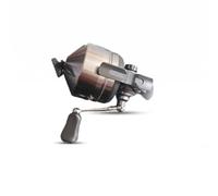Harilla Fishing Reel Round Metal Spool Reel With Side Crank Handle Manual Control With Smooth Casting Retrieval And Practical, Shark Blade 40 - Brown Leather Handguard - Left Hand Set