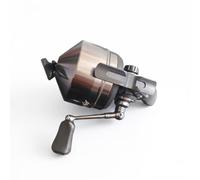 Harilla Fishing Reel Round Metal Spool Reel With Side Crank Handle Manual Control With Smooth Casting Retrieval And Practical, Shark Blade 40 - Brown Leather Handguard - Right Hand Set