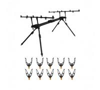 Harilla Fishing Rod Holder 5 Rod Stand Rack Support With Adjustable Support Angles And Foldable Telescopic Frame Aluminum Alloy Suitable for bank fishing shore angling pier setup travel carry