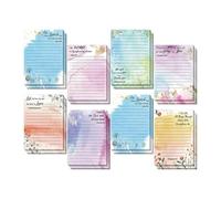 Harilla Floral Sticky Notes Colourful Memo Pad Self Flags Multipurpose Compact Removable Note Pad for Office to Do List Home, 8 Pieces