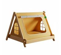 Harilla Folding Canine Shelter Small Dog House Bed Pet Tent Bed Elevated Pet Bed Breathable Covered Shelter Wood Structure Suitable for small pets indoors calm daily lounging