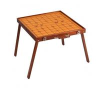 Harilla Folding Game Board Chinese Chess Table Wooden Foldable Rectangular Surface Portable Board with Printed Grid and Locking Latch Suitable for Living Room School Events Holiday Trips