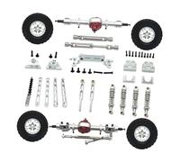 Harilla Front Rear Axle DIY Kit Replacement Rear Axle Fixing Rods Metal Brackets Sturdy 1/12 RC Car Upgrade Parts for MN82Pro, Silver