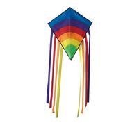 Harilla Giant Beach Kite with Long Tail Foldable Single Line Toy Rainbow Fly Kite with String for Kids Adults Teenagers Travel Trip, Blue Head