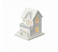 Harilla Glowing House Decorative Cozy Lighted Cottage Piece with Pitched Roof and Window Openings for Warm Glow Effect Suitable for Shelves Mantels Festive Winter Nights, Luminous House B