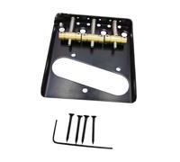 Harilla Guitar Bridge Set with Mounting Screws and Wrench for 3 Strings Electric Guitar Brass Saddles Upgrade, black