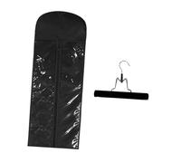 Harilla Hair Extension Holder Clear Window with Hanger Space Saving Portable Breathable Organizer Case Wig Bag for Travel Salon Home, Black