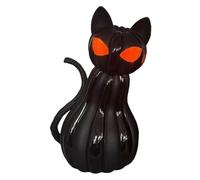 Harilla Halloween Cat Pumpkin Decor Halloween Night Light Decorative Figurine Realistic Black Cat Ornament Desk Lamp for Shelf Festive Home Decor Novelty Gifts for Kids Men Women, L