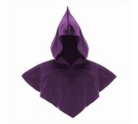 Harilla Halloween Cosplay Cape Hooded Cloak Costume Mantle Suede With Dramatic Look Triangular Hem Lightweight Feel Suitable for parties theater festivals, color to 3, One Size