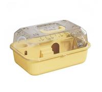 Harilla Hamster Cage Transparent Carrier Small Animal Habitat Travel Friendly Acrylic Top With Vent Holes Bite Resistant Easy Clean With Exercise Wheel Water, Yellow