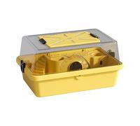 Harilla Hamster Habitat for Small Animals with Double Layer Structure And Openable Top, Yellow