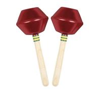 Harilla Handheld Percussion Maraca Shaker Rattle Instrument With Metal Body And Comfortable Wood Handle For Bright Rattle beginner timing work classroom rhythm practice family, Red