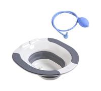 Harilla Hip Bath Tub Sitz Basin High Temperature Resistance Comfortable Washing Bowl Cleansing Basin Foldable Sitz Bath for Bathroom, Gray