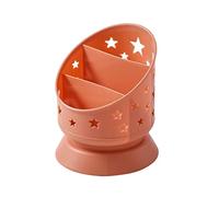 Harilla Holder Makeup Brush Bucket, 3 Slots,Multifunctional,Multipurpose Jewelry Storage Case Cosmetics Storage Box for Office Study Bedroom, Orange